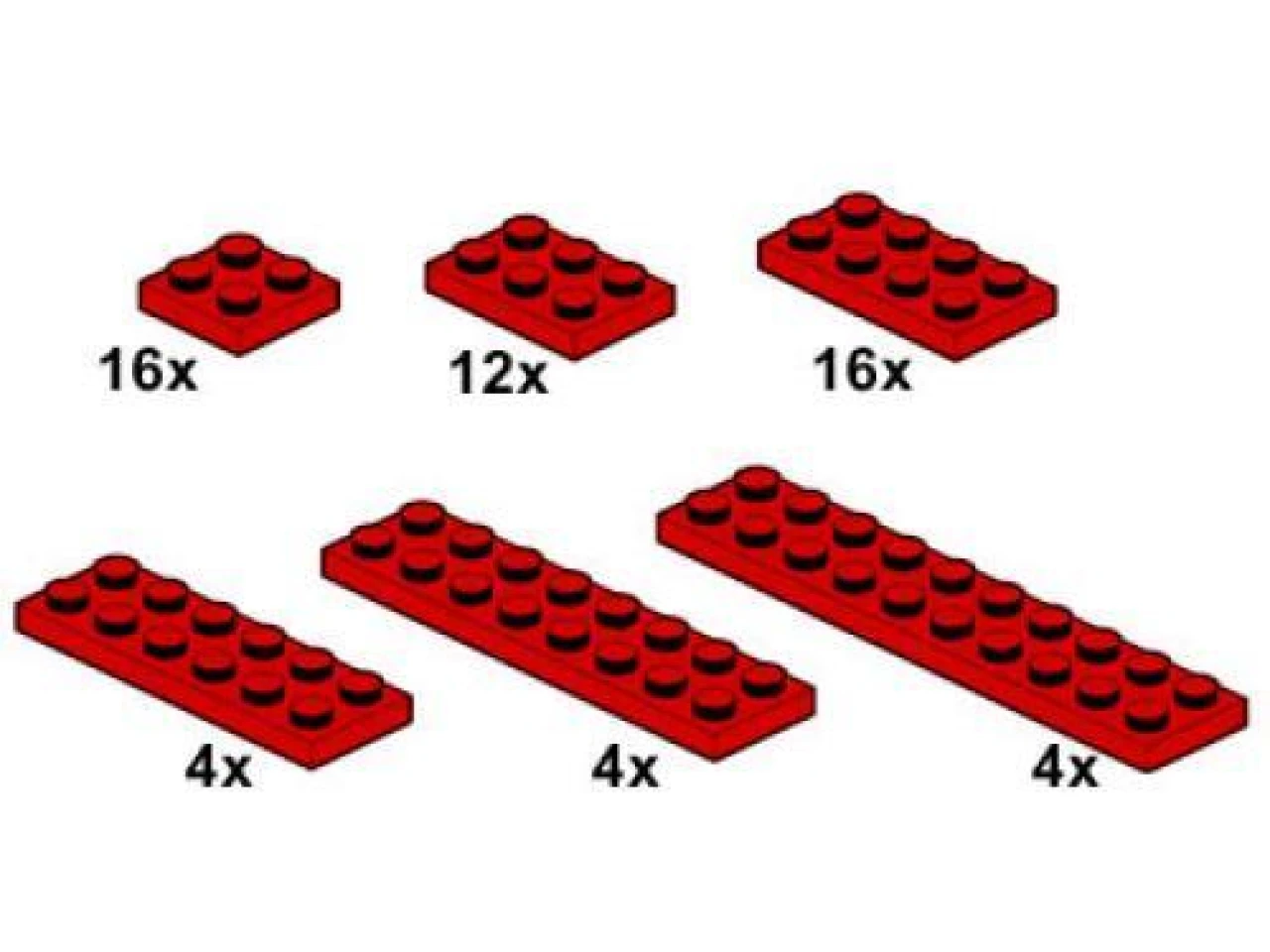 Lego Red Plates 2 x n