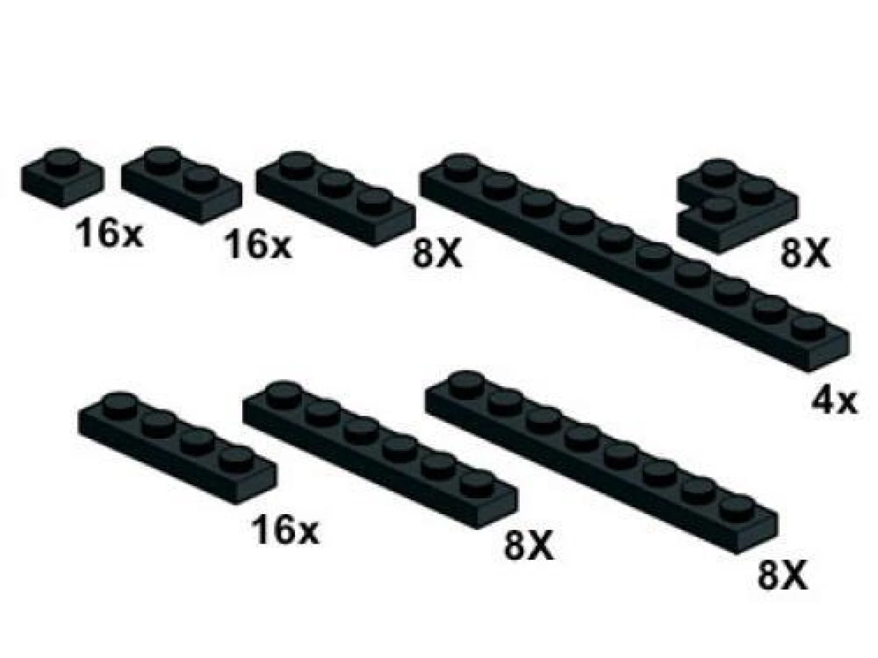 Lego Black Plates 1 x n