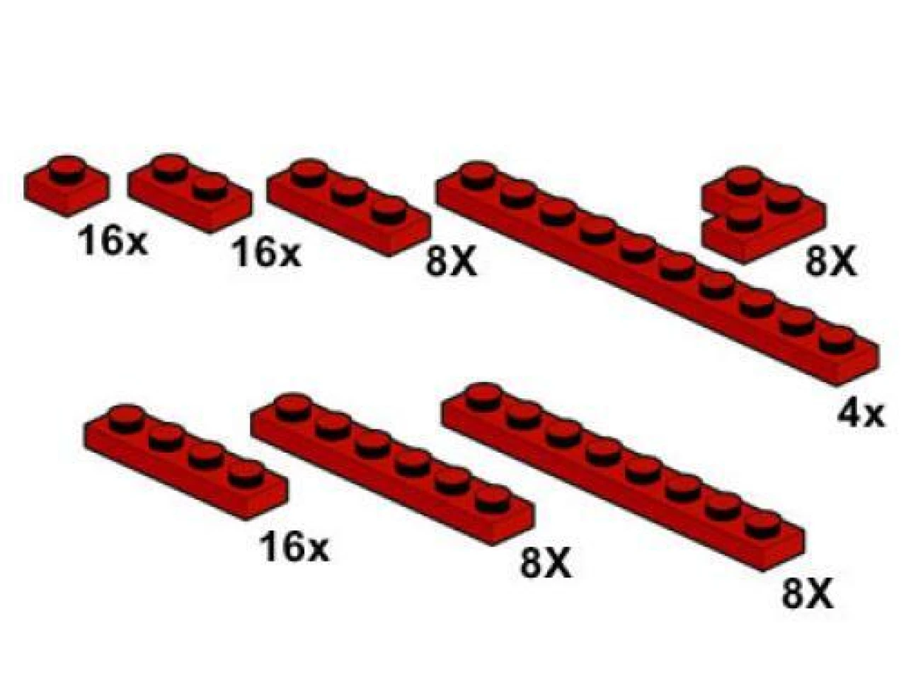 Lego Red Plates 1 x n