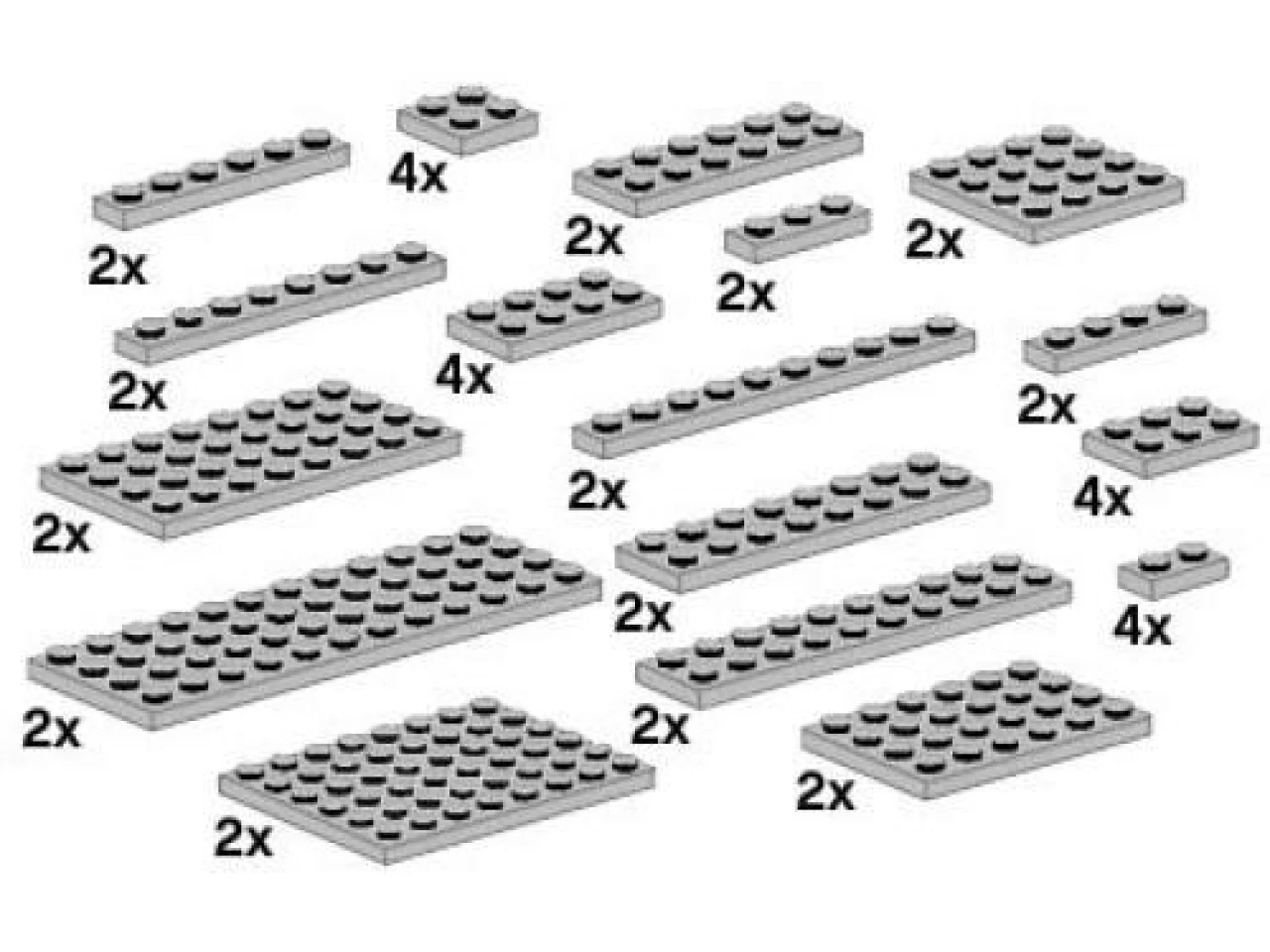 Lego Assorted Light Gray Plates