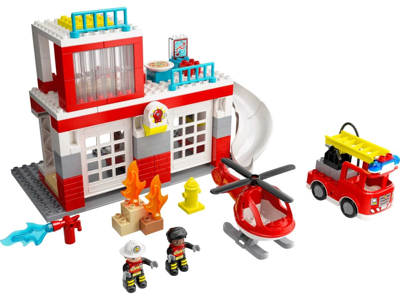 Lego Fire Station & Helicopter